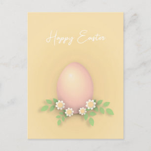 Postal Feliz Huevo y Flores de Pascua