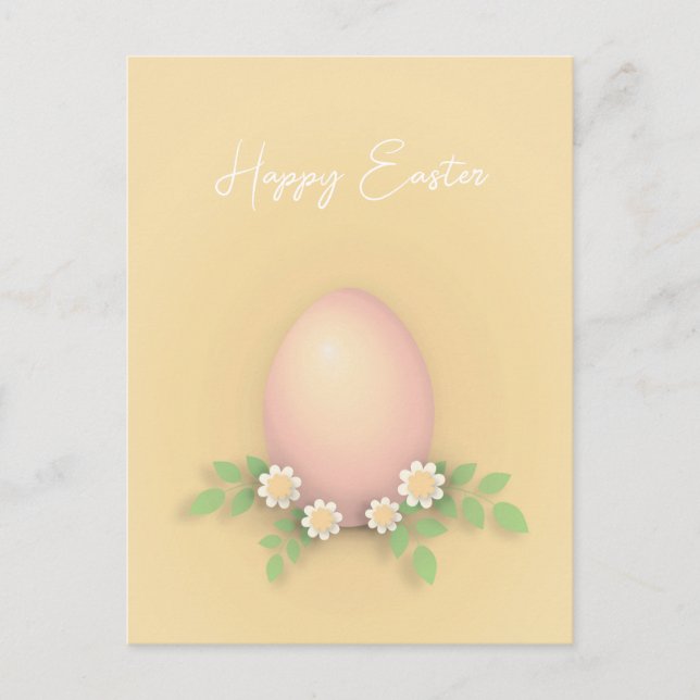 Postal Feliz Huevo y Flores de Pascua (Anverso)
