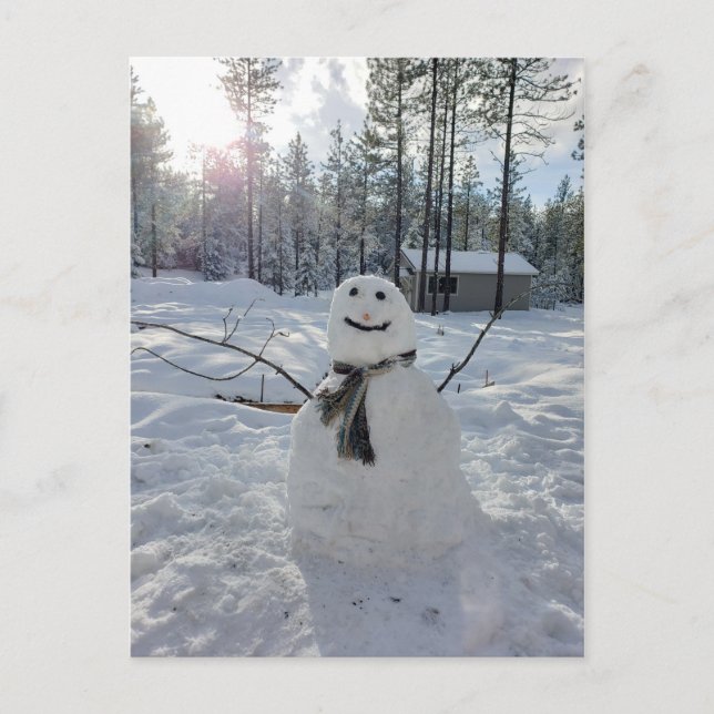 Postal Feliz invierno original de Snowman (Anverso)