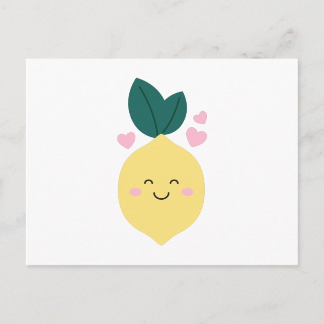 Postal Feliz Kawaii Lemon (Anverso)