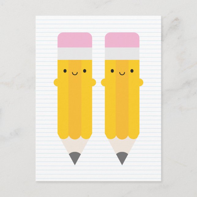 Postal Feliz Kawaii Pencils (Anverso)