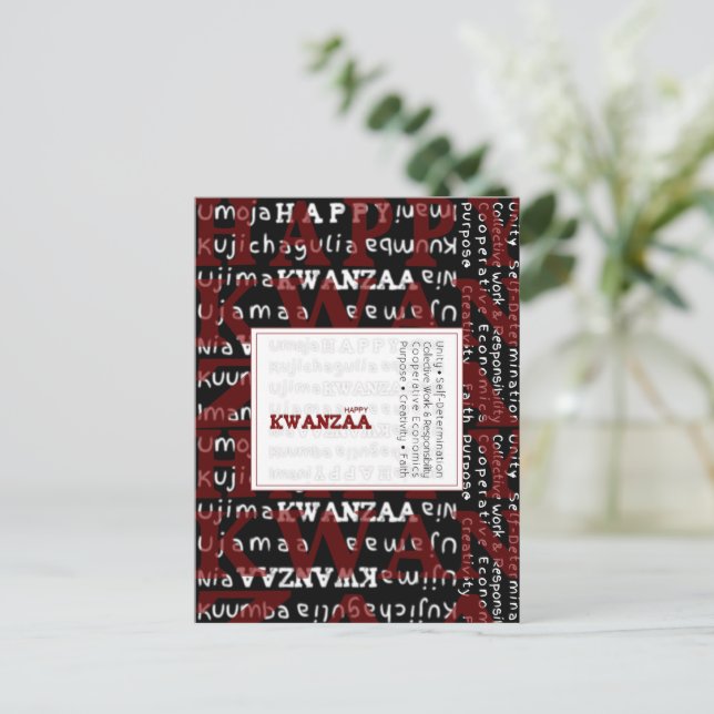 Postal Feliz Kwanzaa (Anverso de pie)