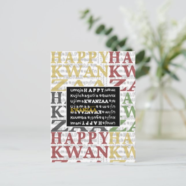Postal Feliz Kwanzaa (Anverso de pie)