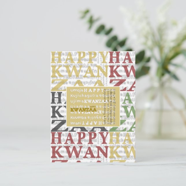Postal Feliz Kwanzaa (Anverso de pie)