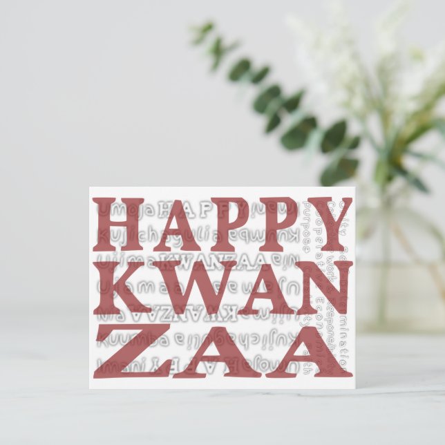 Postal Feliz Kwanzaa (Anverso de pie)