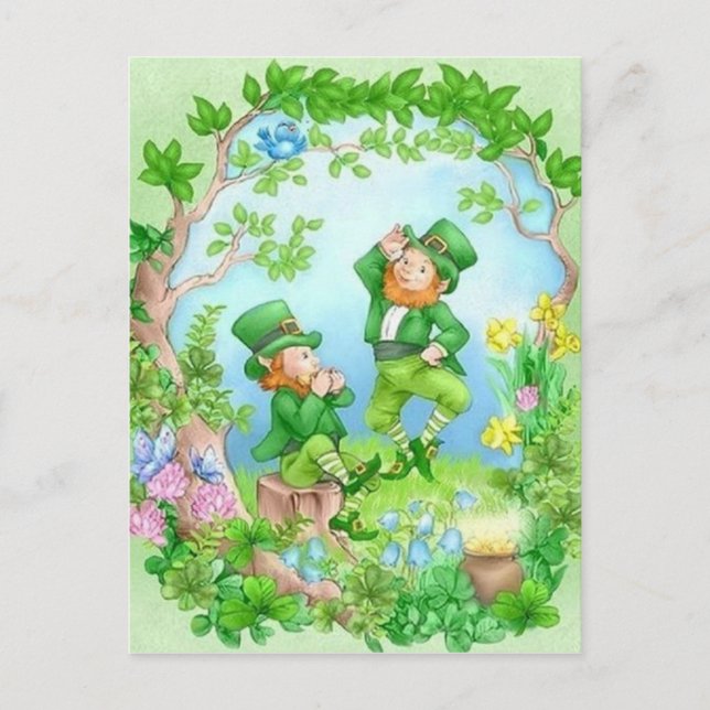 Postal Feliz Leprechauns (Anverso)
