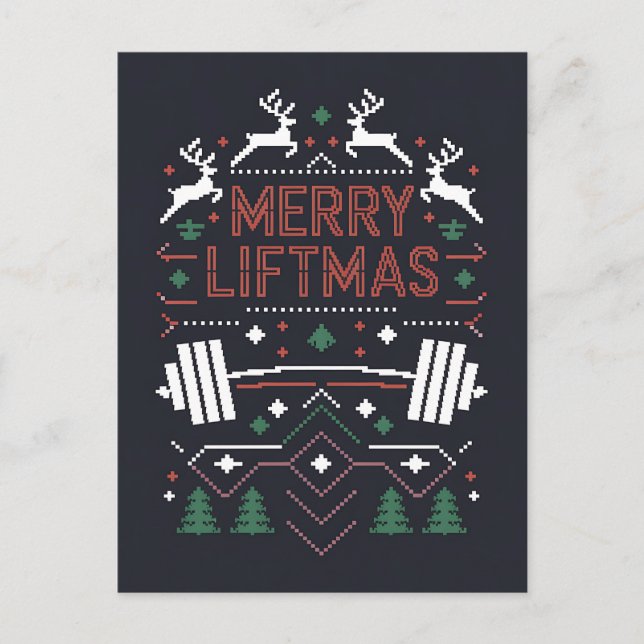 Postal Feliz Levantamiento de Navidad Gimnasio Santa Feo  (Anverso)