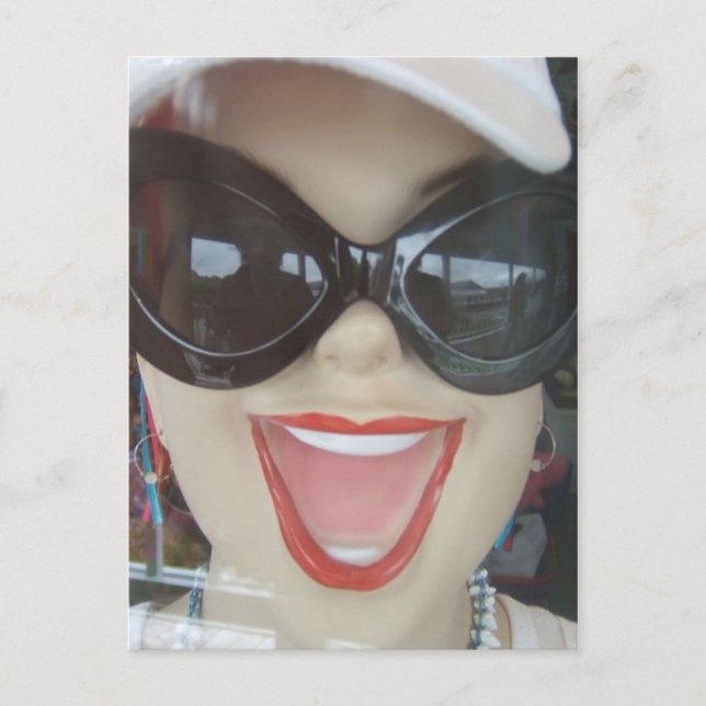 Postal Feliz Mannequina Head (Anverso)