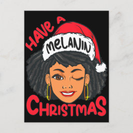 Postal Feliz Melanin Navidades Feliz Navidad Sista Negra
