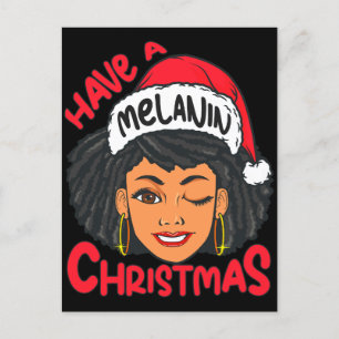 Postal Feliz Melanin Navidades Feliz Navidad Sista Negra