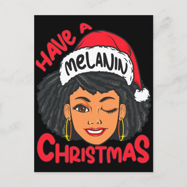 Postal Feliz Melanin Navidades Feliz Navidad Sista Negra (Anverso)