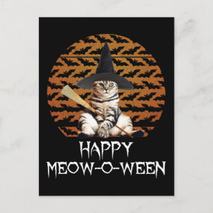 Postal Feliz Meow-o-ween