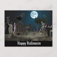 Feliz Monstruo de Halloween Escena Werewolf Zombie