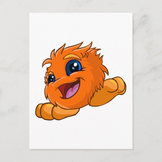 Postal Feliz naranja JubJub (Anverso)