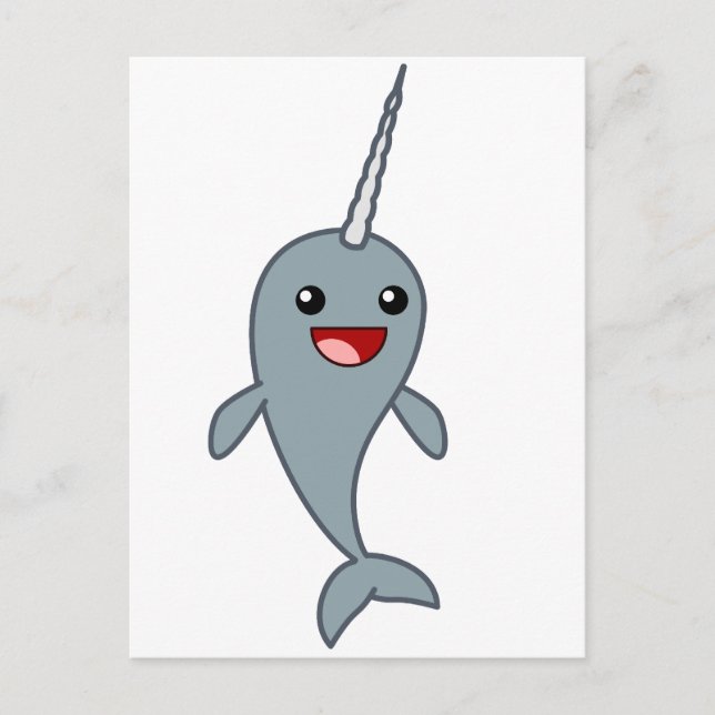 Postal Feliz Narwhal (Anverso)