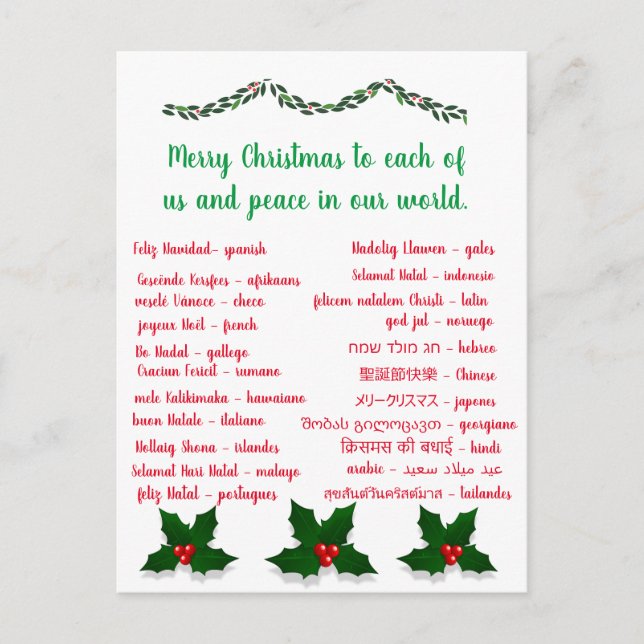 POSTAL FELIZ NAVIDAD (Anverso)