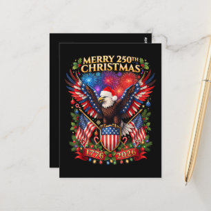 Postal Feliz Navidad 250º 1776 2026 Águila Patriótica