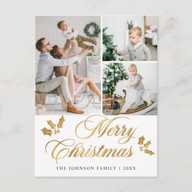 Postal Feliz Navidad 3 FOTO Felices Fiestas Saludos (Anverso)