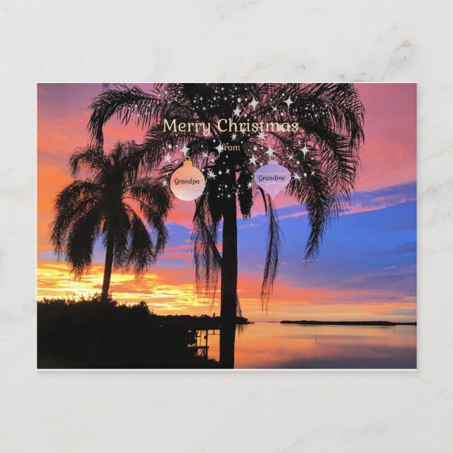 Postal Feliz Navidad a la abuela y al abuelo (Anverso)