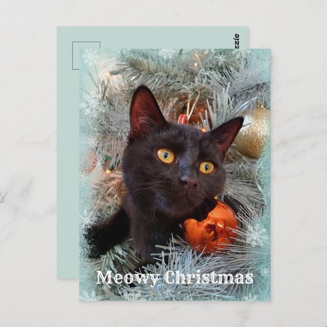 Postal Feliz Navidad a los gatos negros (Anverso / Reverso)
