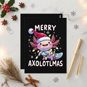 Postal Feliz Navidad Ajolote Luces Arbol de Ajolote