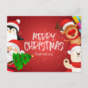 Postal Feliz Navidad Animales
