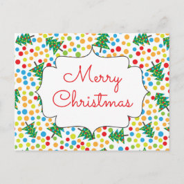 Postal Feliz Navidad Árboles y luces Fiestas Retro