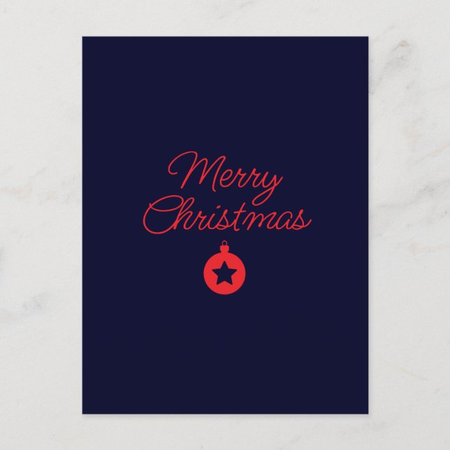 Postal Feliz Navidad Black Rock Azul Clásico Único (Anverso)