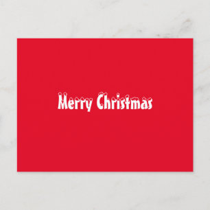 Postal Feliz Navidad - blanco de nieve rojo