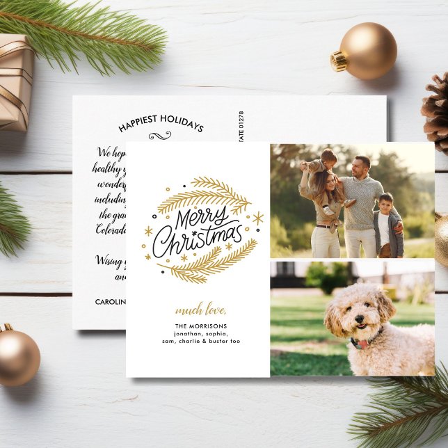 Postal Feliz Navidad Botánicos de Oro, 2 Fotos (Subido por el creador)