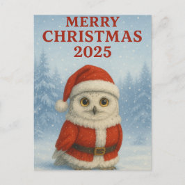 Postal Feliz Navidad Búho 