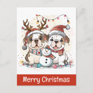 Postal Feliz Navidad Bulldogs Ingleses