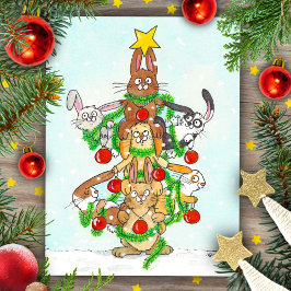 Postal Feliz Navidad Bunnies