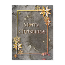 Feliz Navidad con cristales de nieve y profundidad