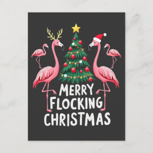 Postal Feliz Navidad con Flamencos Navideños