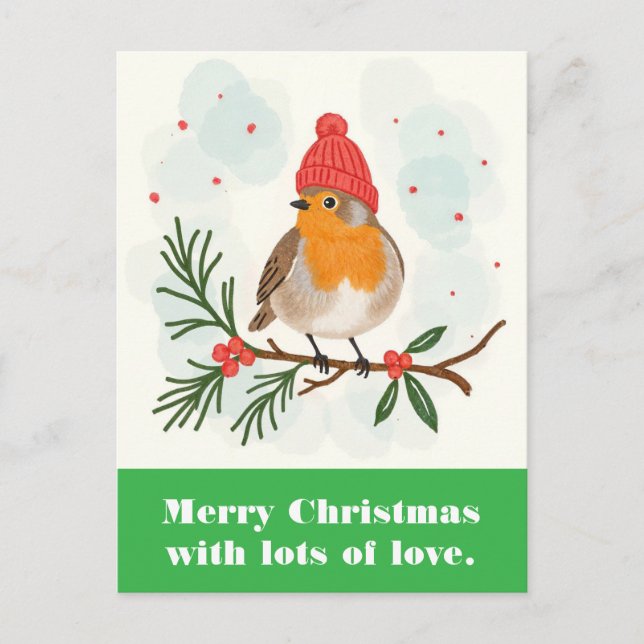 Postal Feliz Navidad con mucho amor. (Anverso)