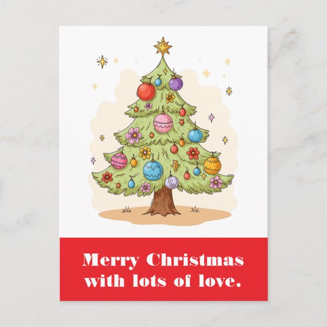 Postal Feliz Navidad con mucho amor. (Anverso)