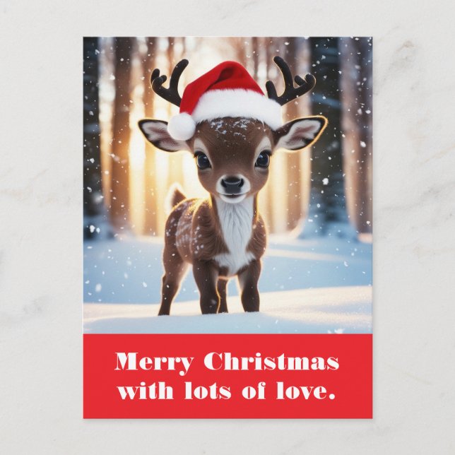 Postal Feliz Navidad con mucho amor. (Anverso)