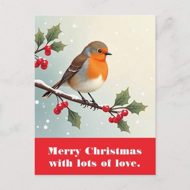 Postal Feliz Navidad con mucho amor. (Anverso)