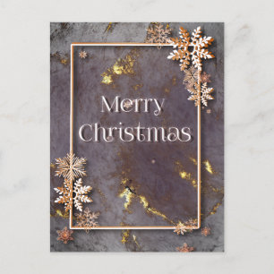 Postal Feliz Navidad con profundidad y cristales de nieve