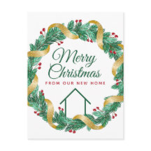 Feliz Navidad, corona de flores Hermosa nueva dire