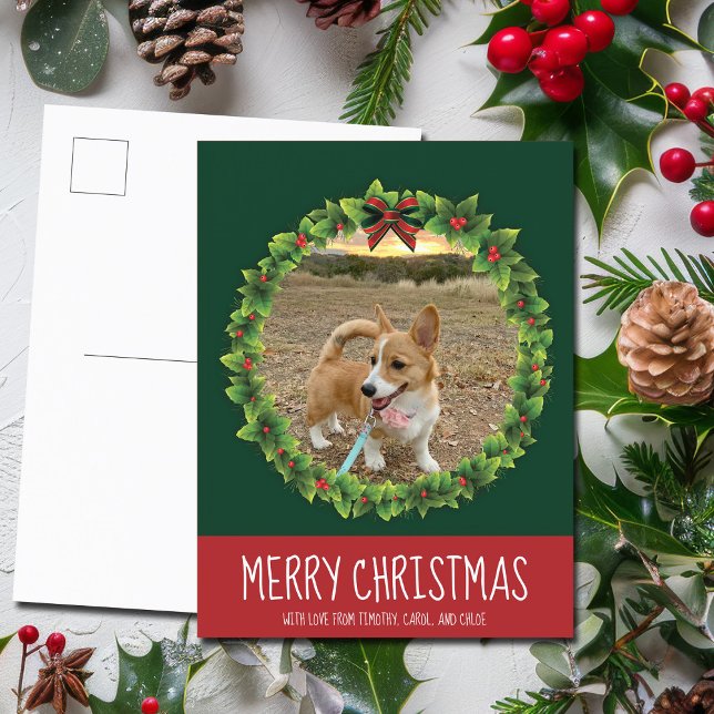 Postal Feliz Navidad Corta de flores Personalizado Perro  (Subido por el creador)