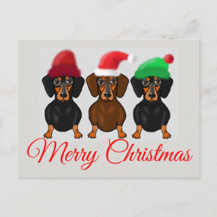 Postal Feliz Navidad Dachshund
