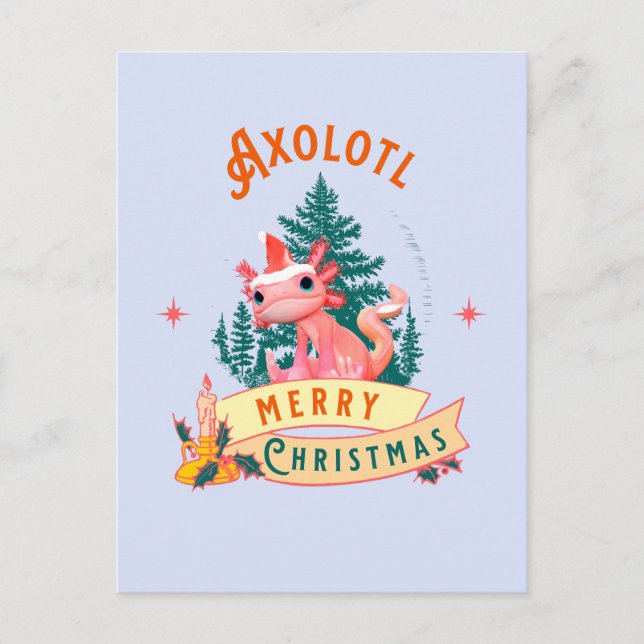 Postal Feliz Navidad de Ajolote Divertido (Anverso)