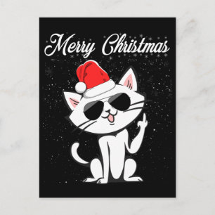 Postal Feliz Navidad Dedo Medio Dedo Rudo Navidad Gato Fe