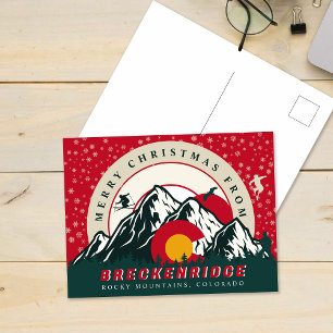 Postal Feliz Navidad desde Breckenridge, Colorado, Esquí