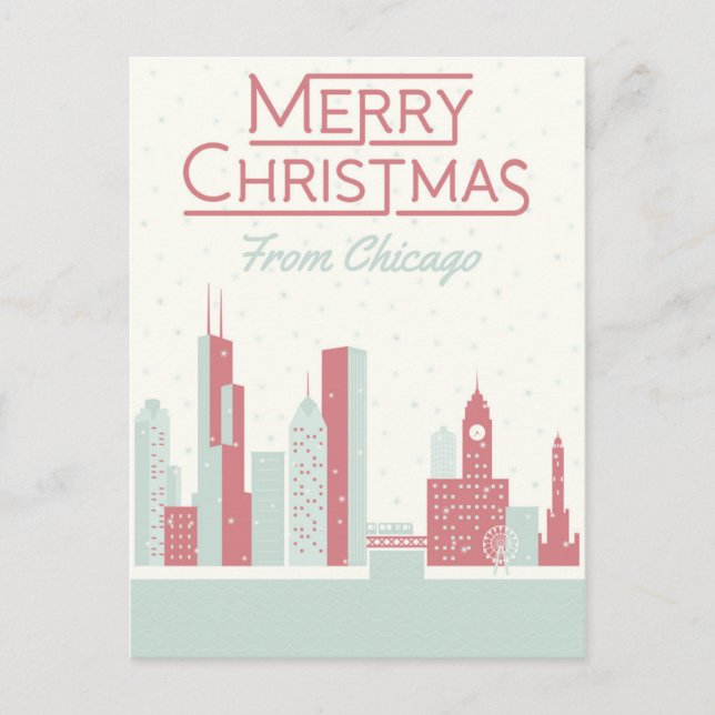 Postal Feliz Navidad desde Chicago (Anverso)