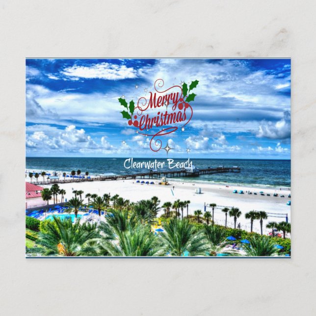 Postal Feliz Navidad desde Clearwater Beach, Florida (Anverso)