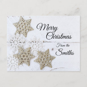 Postal Feliz Navidad desde... Copos de nieve rusos