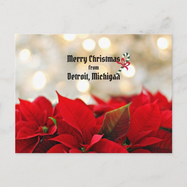 Postal Feliz Navidad desde Detroit, Michigan (Anverso)